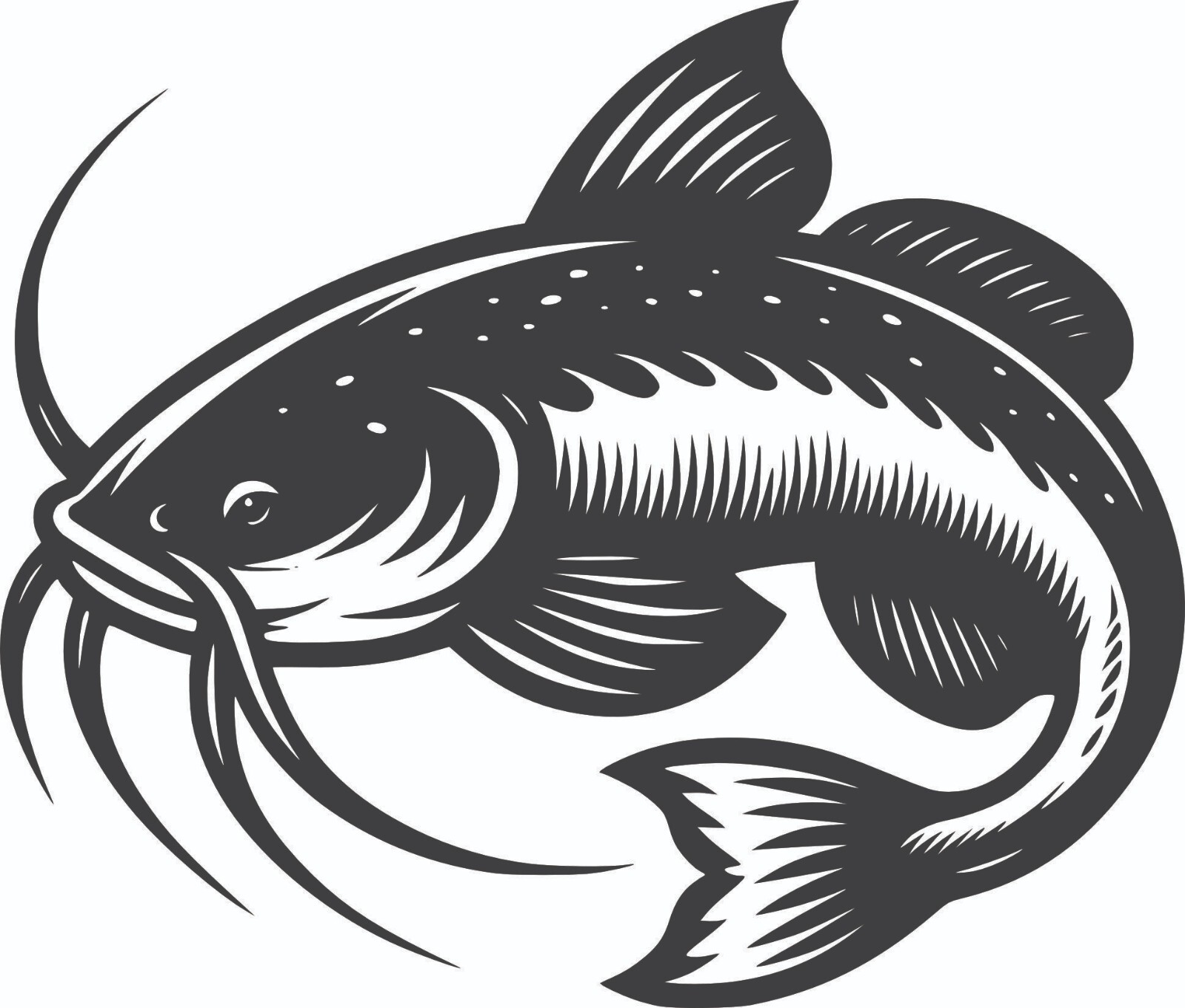 Catfish Vinyl Decal Transfer Sticker Outdoors Gone Fishing *31 Colors Available*