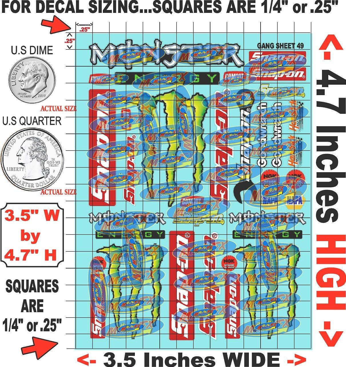Clear Matte Vinyl Sticker Sheet 49-R/C MODEL Decal fits 1/24-1/16 Scale revellsy