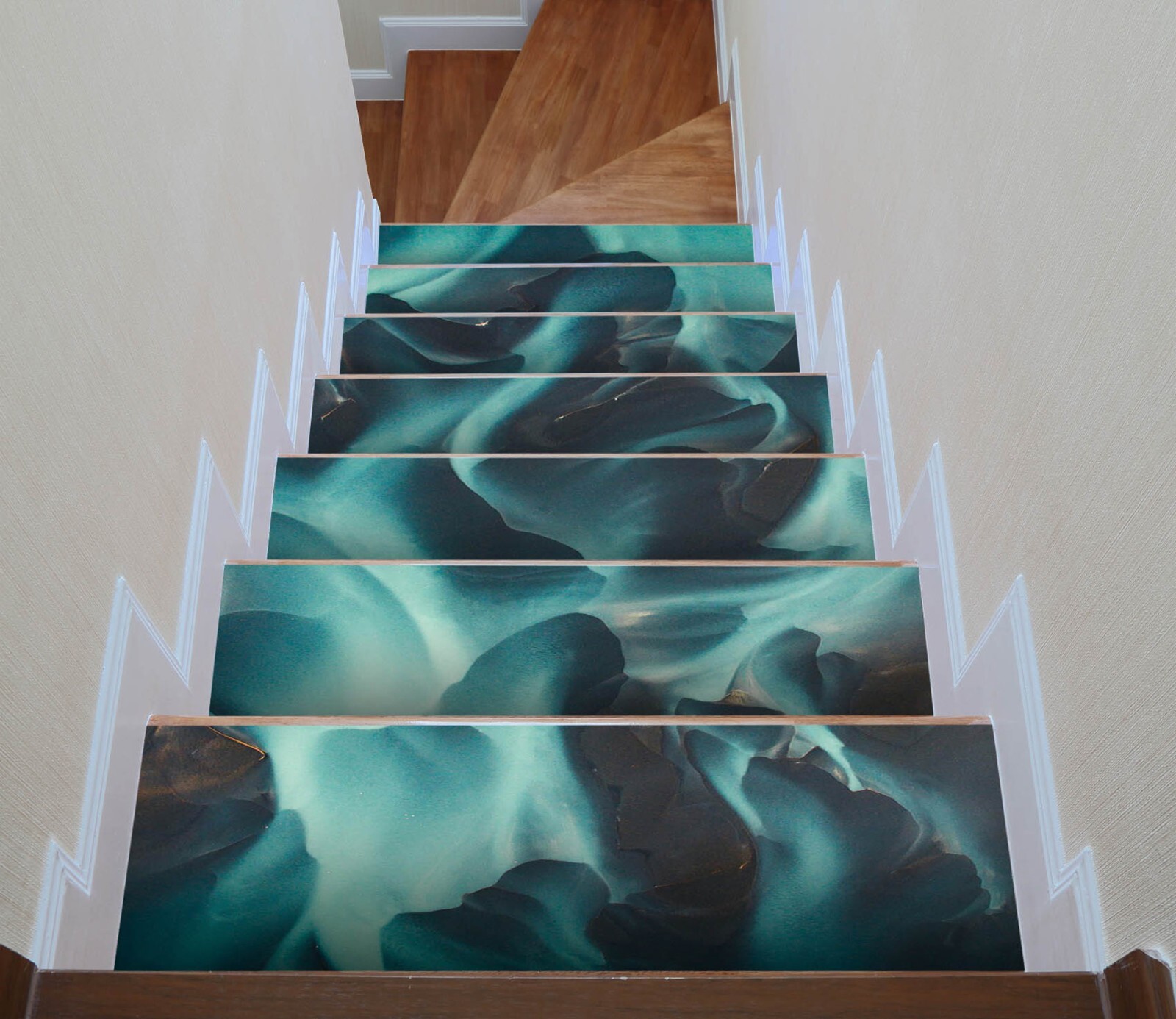 3D Fantasy Blue W185 Stairs Risers Decoration Photo Mural Vinyl Wallpaper Vera
