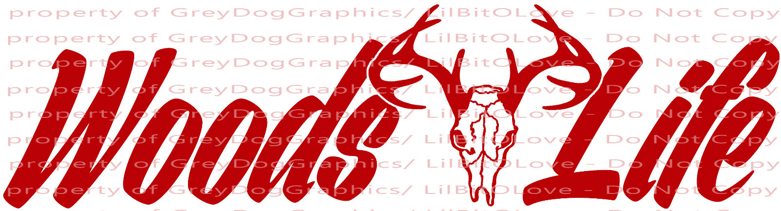 Woods Life Vinyl Decal Hunting Sticker Buck Skull Hunt Deer Stag Bow Hunter Car