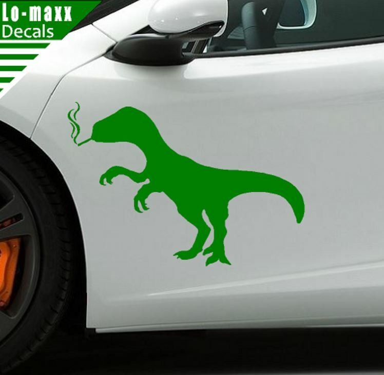 Smoking Dinosaur Art Custom Design Various Sizes & Colors Die Cut Vinyl Decal
