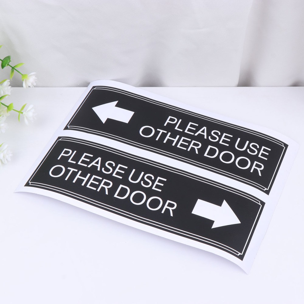 Creative Door Stickers 6Pcs Please Use Other Door Sign Decals for Easy DIY