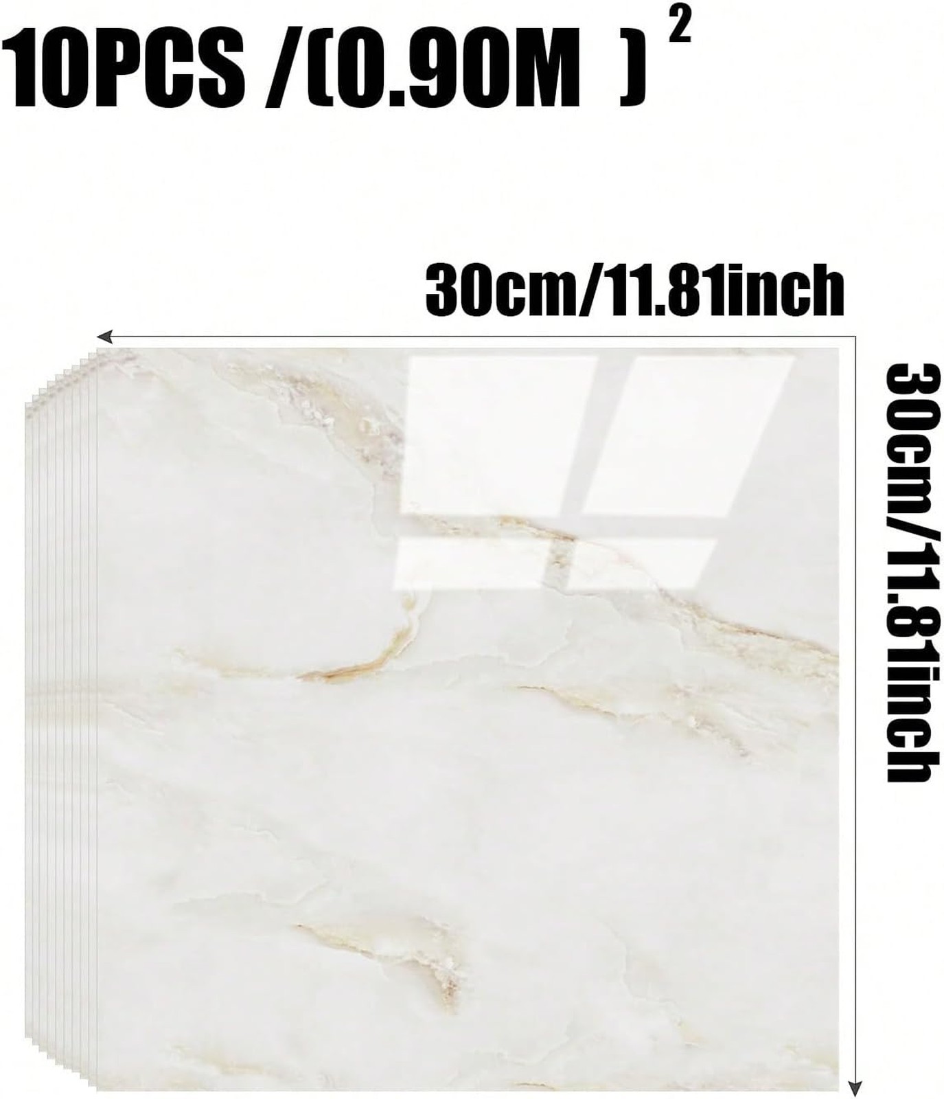 Marble Peel and Stick Backsplash Wall Panels Waterproof PVC Foam 11.8 inch White