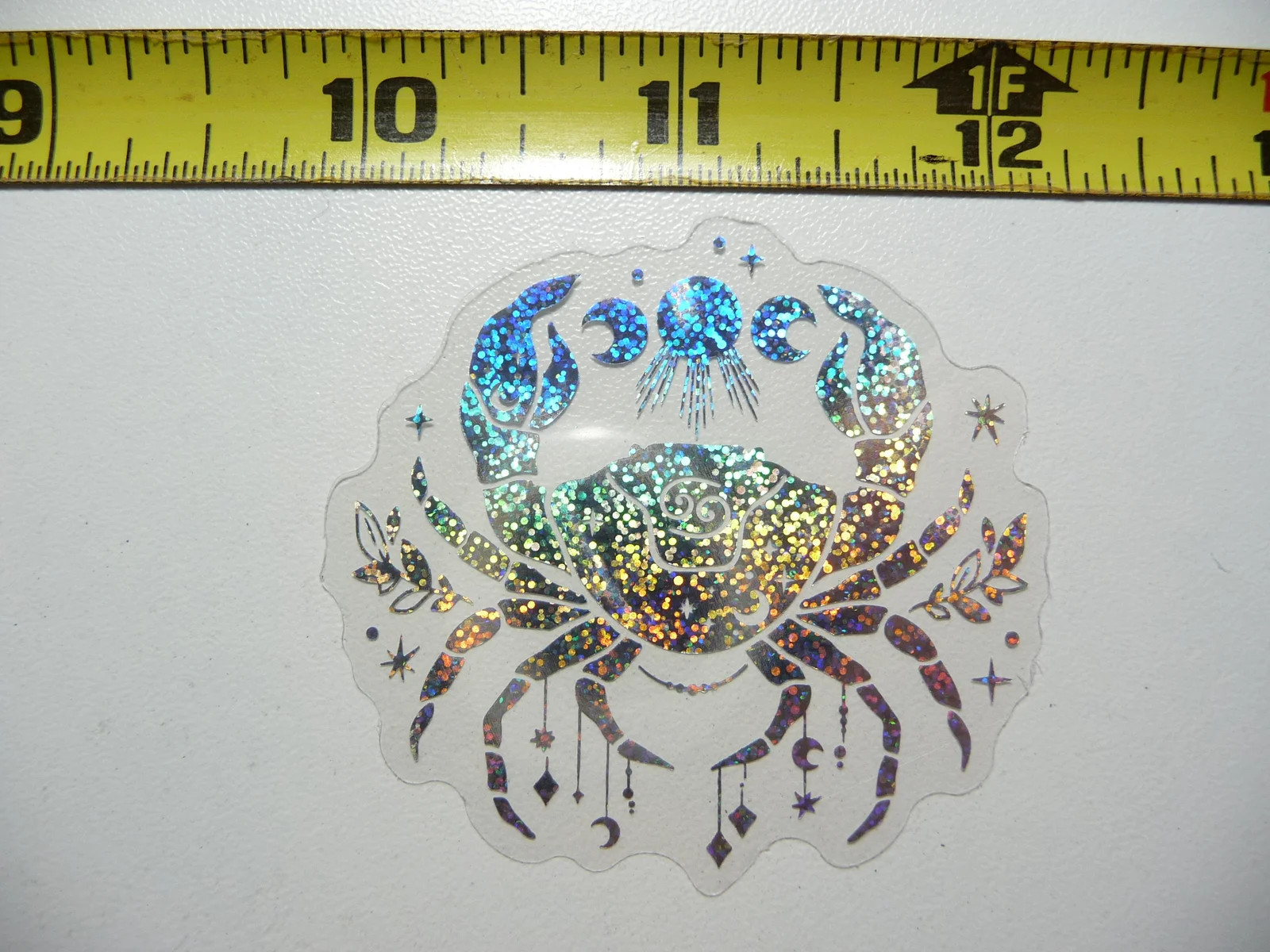 MYSTICAL CRAB HOLOGRAPHIC SMALL STICKER CELESTIAL DECAL AMAZING SCRAPBOOKING