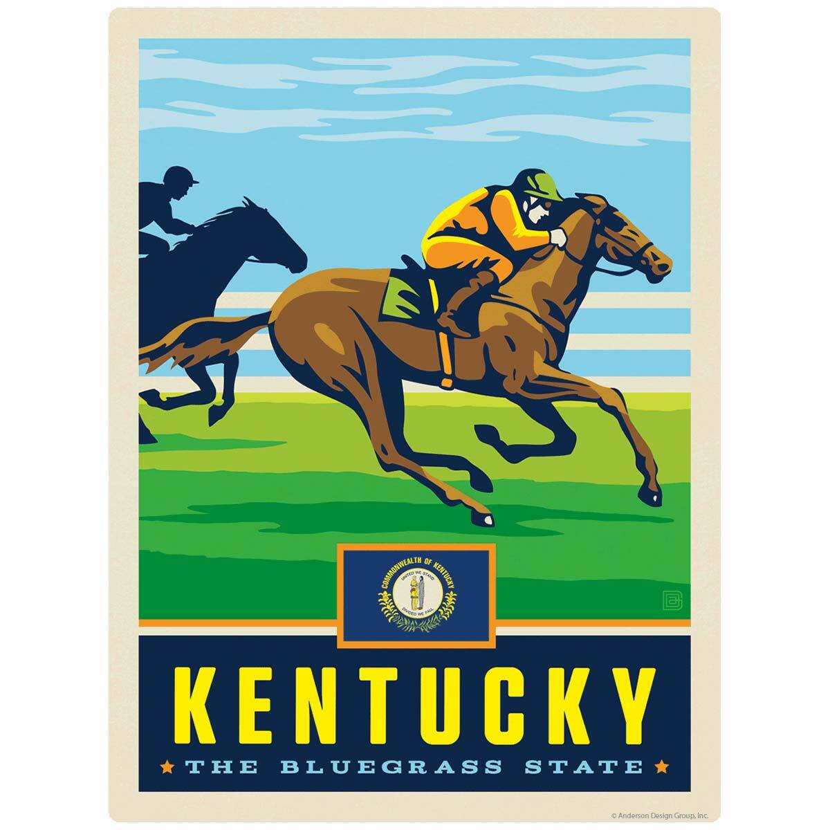 Kentucky Bluegrass State Horse Racing Decal Peel and Stick Decor
