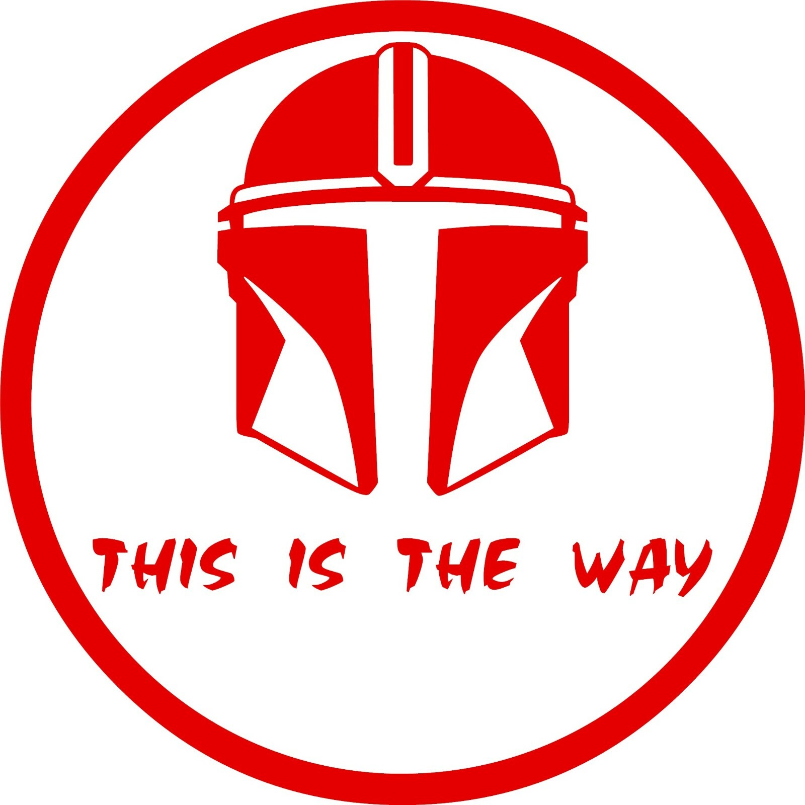 MANDALORIAN HELMET THIS IS THE WAY VINYL DECAL- size 5.5"in X 5.5"in