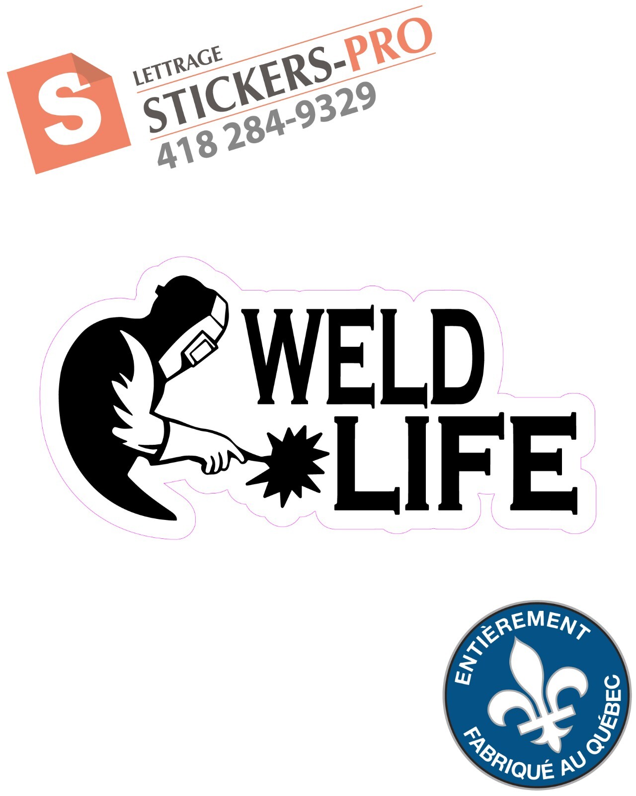 Weld Life Welder Sticker Stickers (Black)