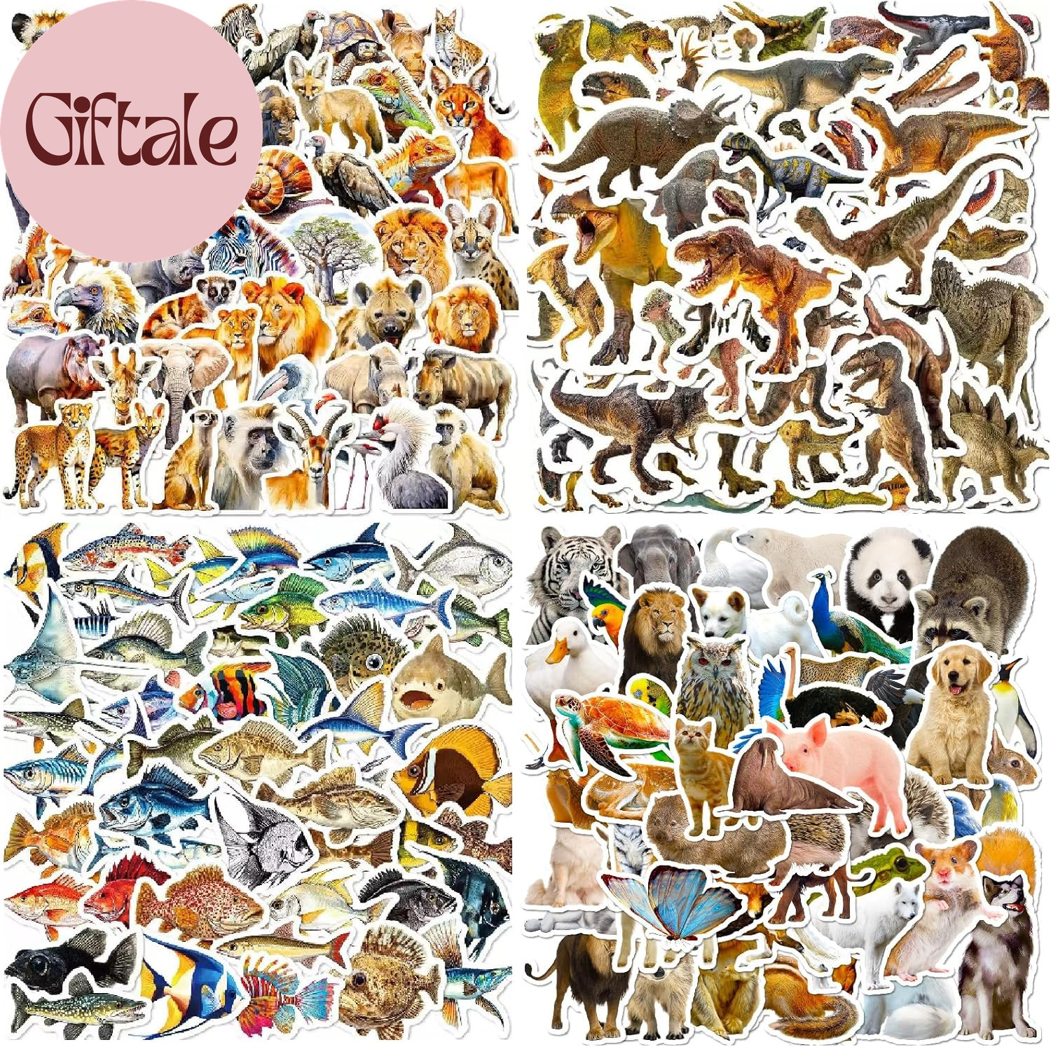 200 Pcs Cute Animal Stickers Bulk for Kids,Girls,Boys,Teens Adults.Waterproof Vi
