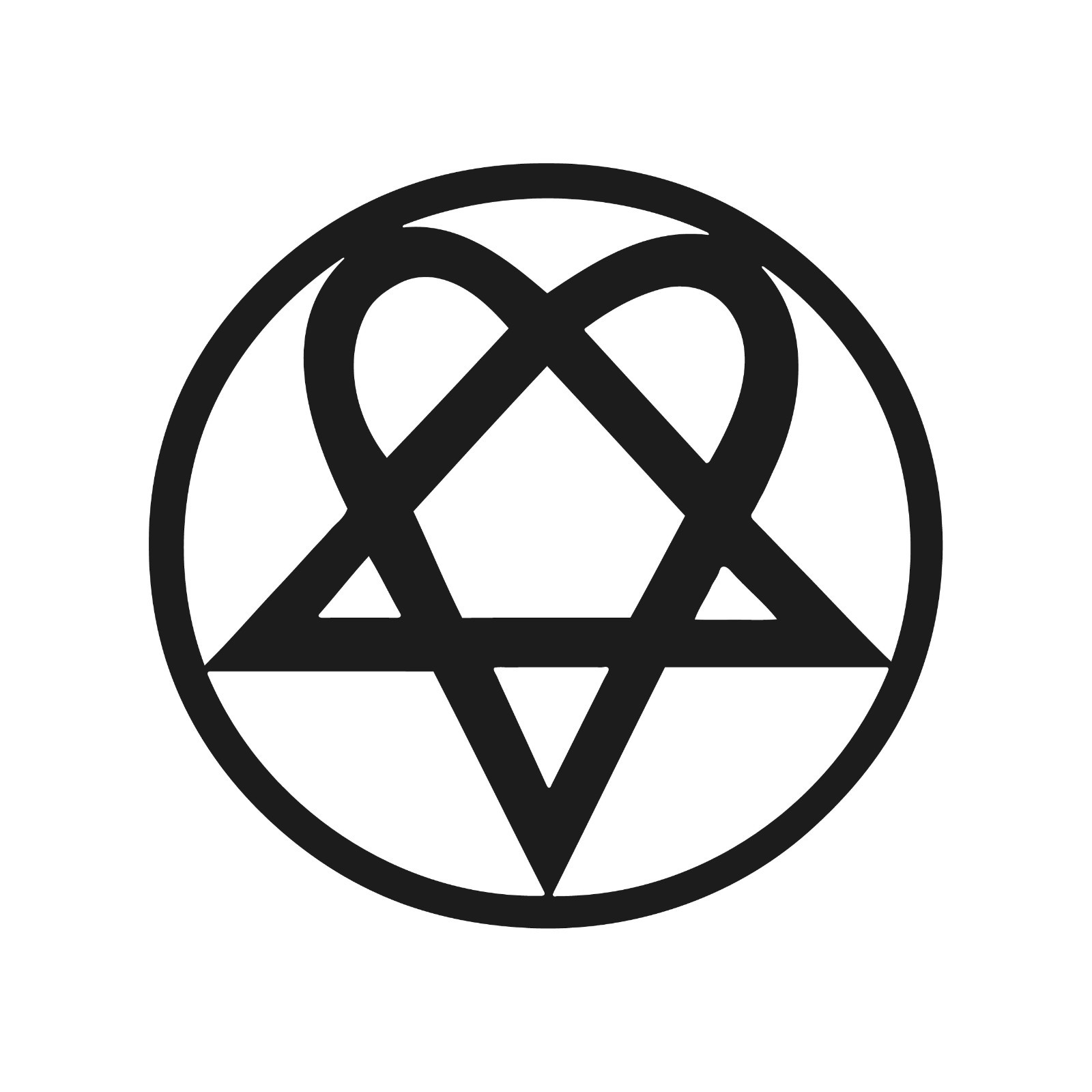 Heartagram Pentagram vinyl decal Nature Pentagram Heart Pagan Sticker