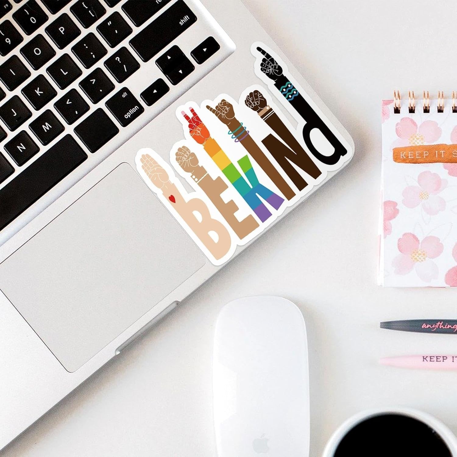 Colorful Be Kind & Human Stickers – 12 Durable Decals for Outdoor and Indoor Use
