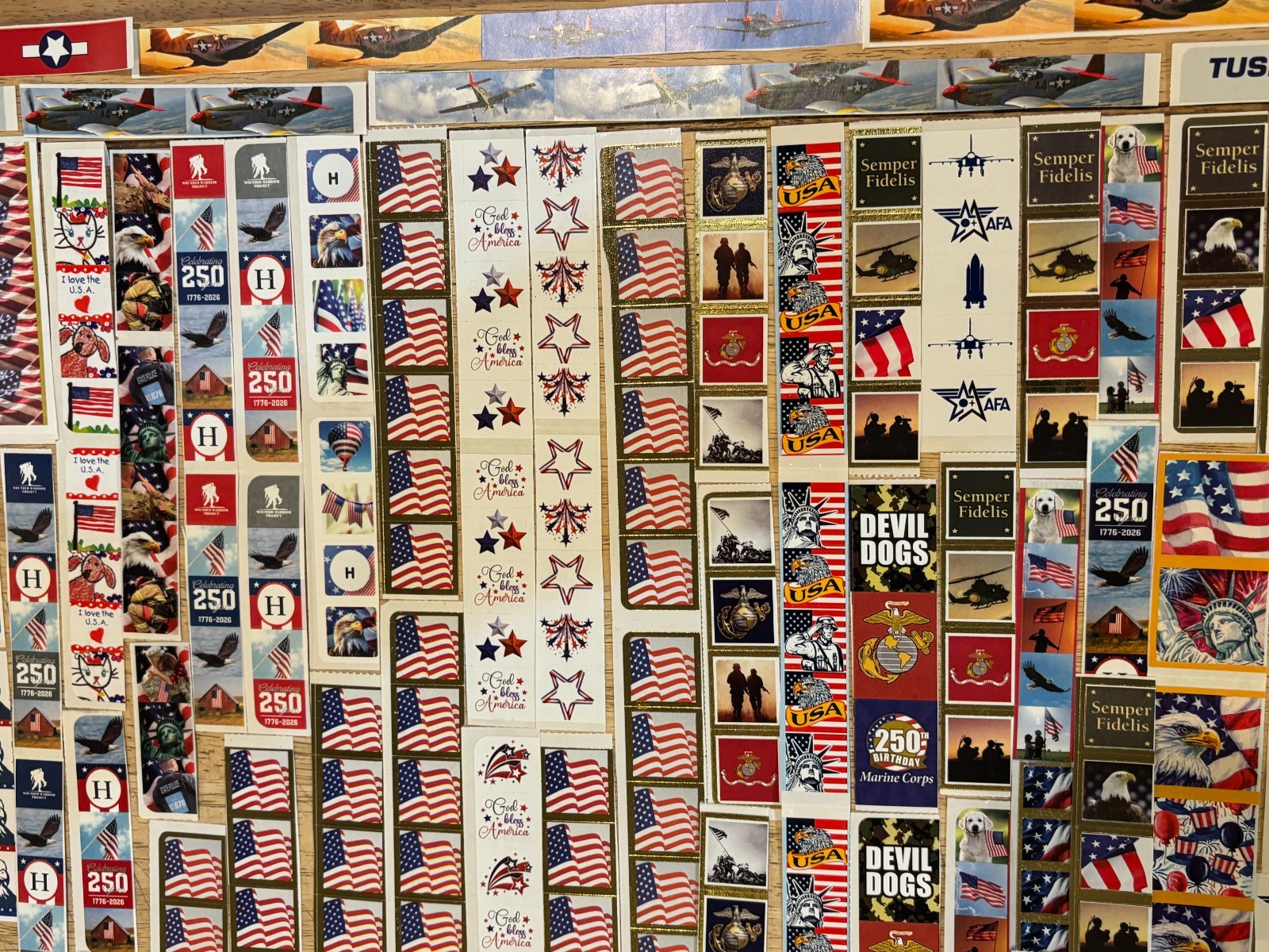 Patriotic Sticker Lot – Charity Organizations – SMALL Size – Large Quantity