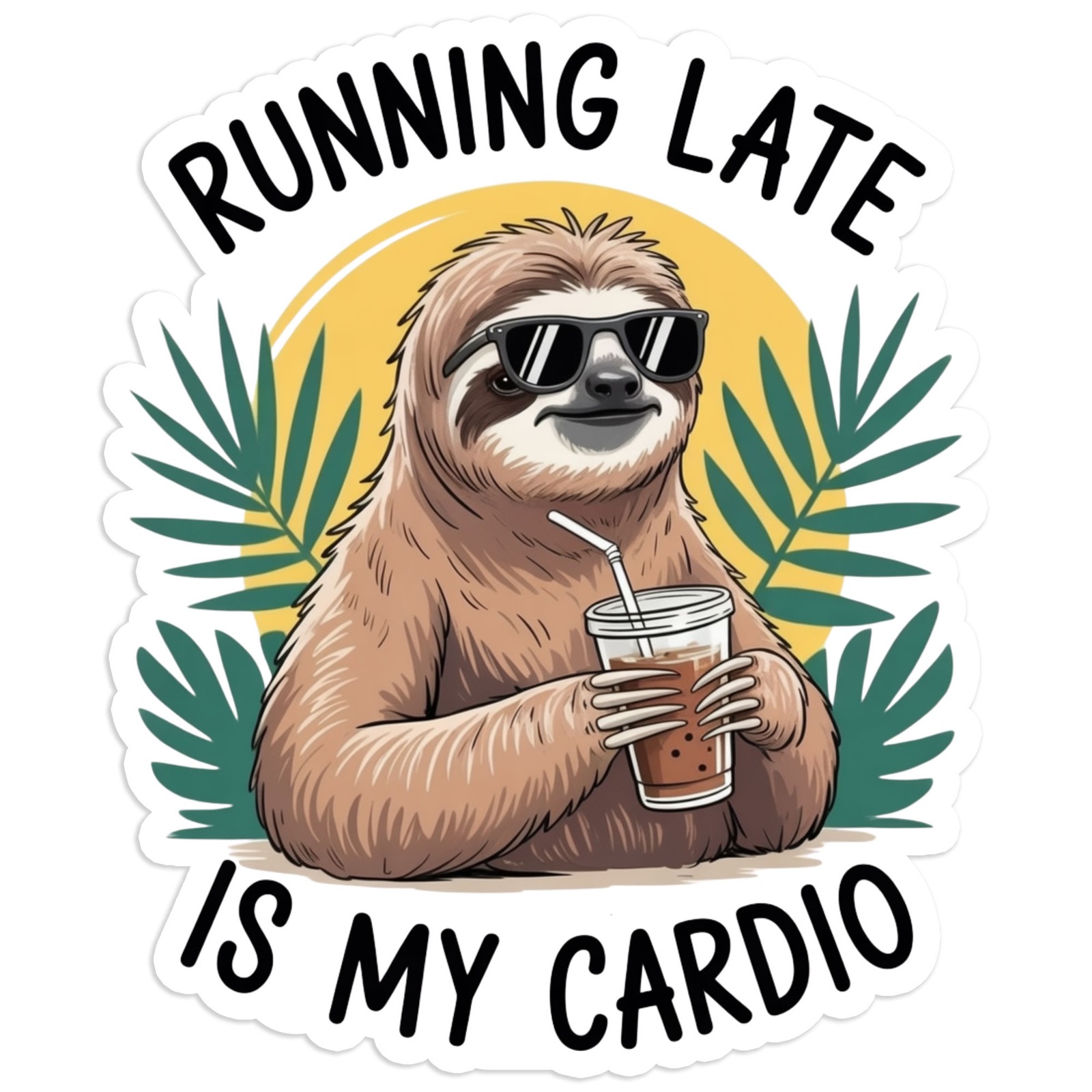 Running Late Is My Cardio – Vinyl Decal Sticker – Car Window Laptop – #1739