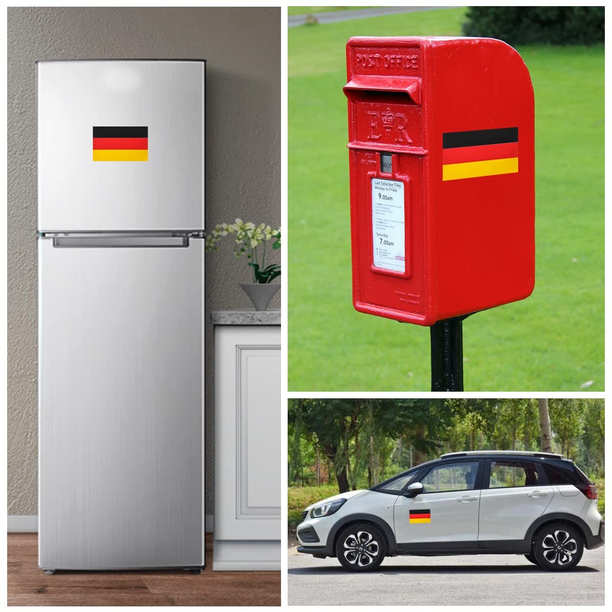 3 Pack Germany German Flag Magnet Decal, 3×5 Inches, Car, SUV, Truck, Auto