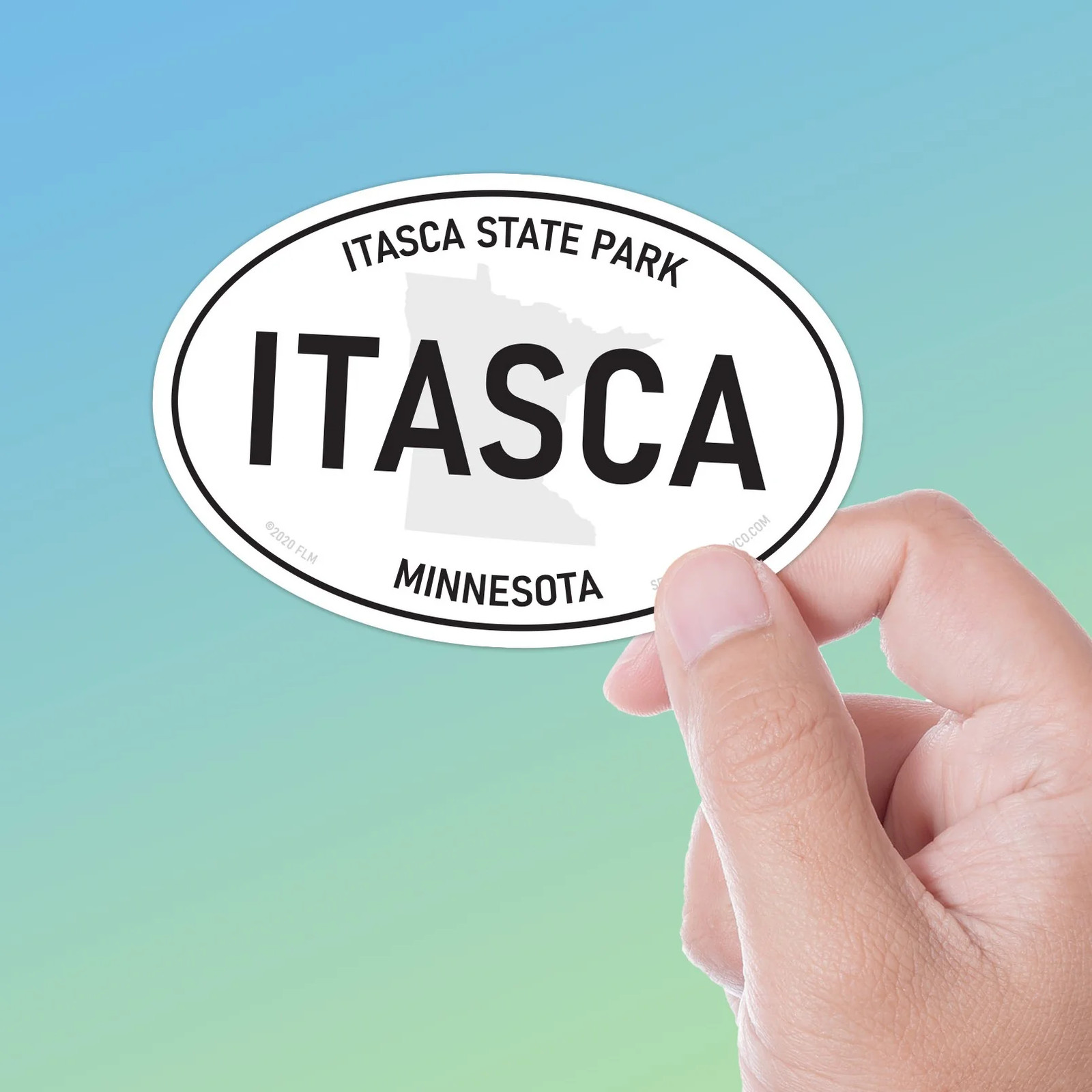 Itasca State Park Minnesota White Oval Bumper Sticker