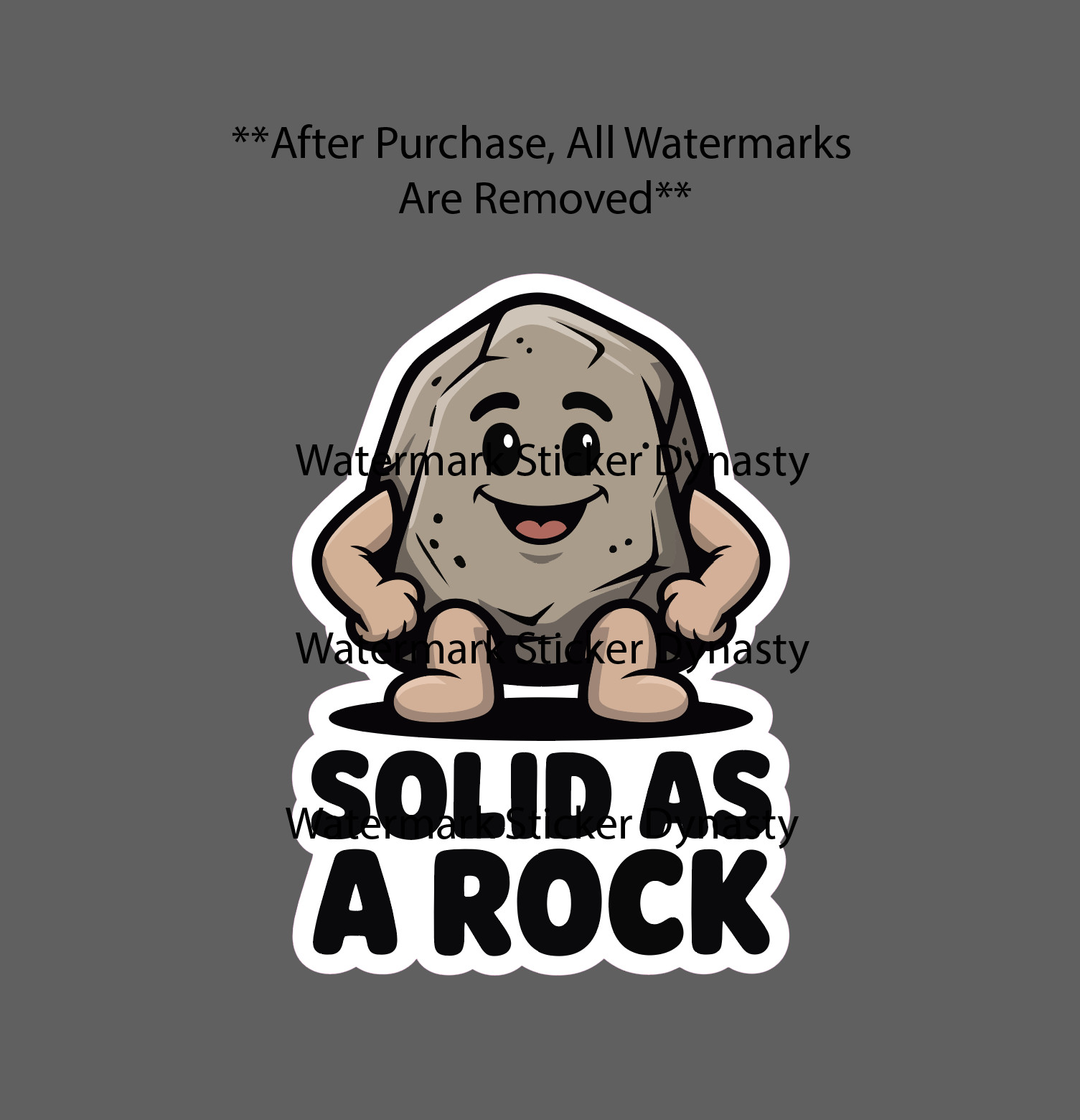 Solid As A Rock Sticker Waterproof Decal Quote Strong Gym Workout Gift NEW