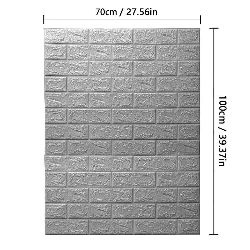 Brick Wall Sticker Self-Adhesive Wallpaper 3D Tile Foam Panel Waterproof Sticker