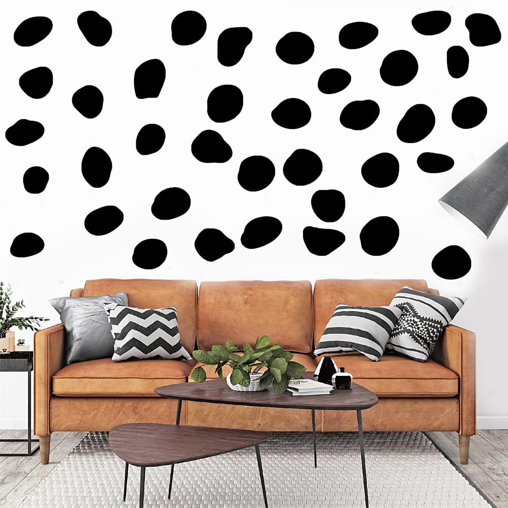 380 Pcs Removable Matte Black Irregular Abstract Shape Wall Decals Set | 10 S…