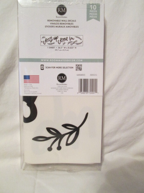 RoomMates 'COME IN & COZY UP' Wall Decal Set (Removable) BRAND NEW IN PACKAGE