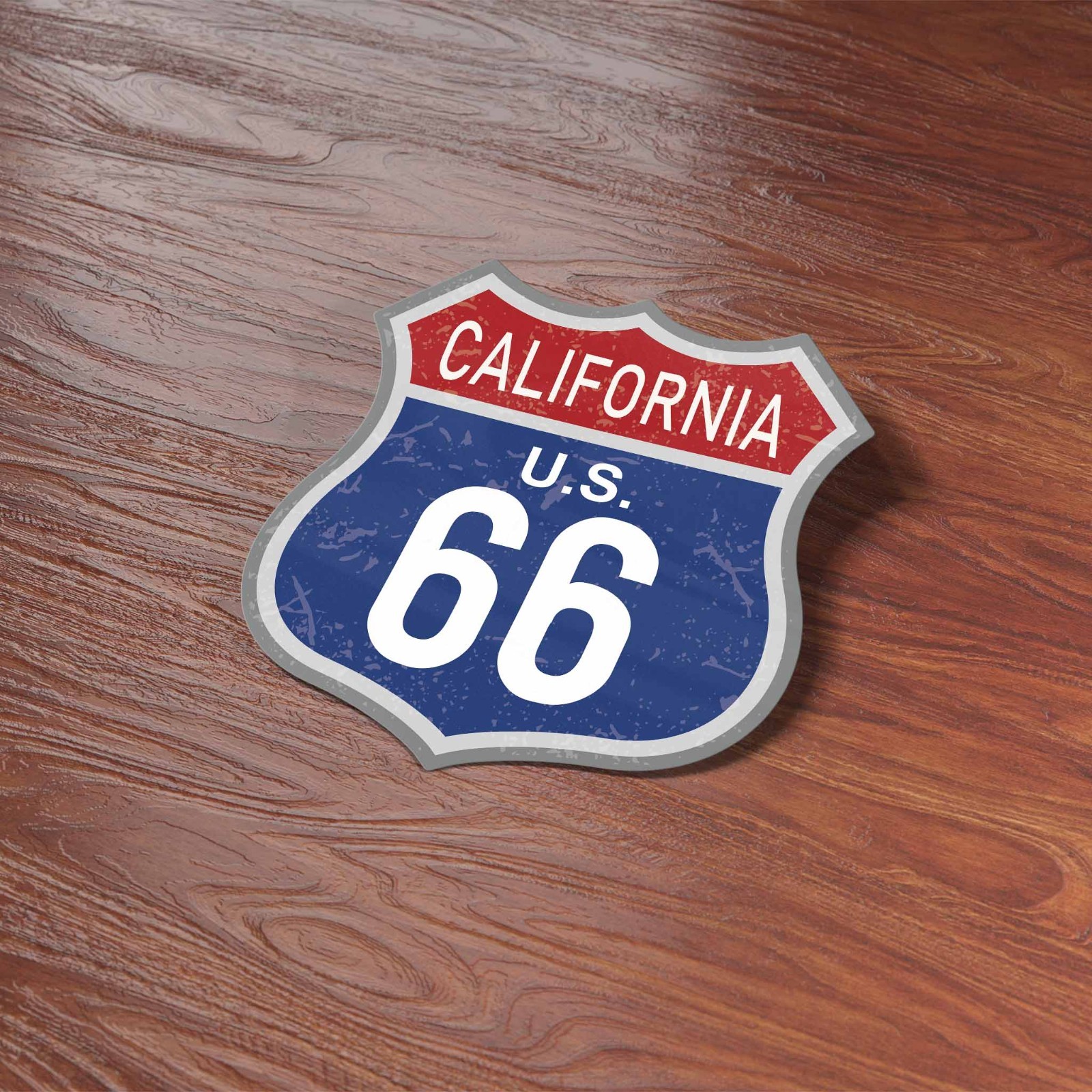 California Blue Route 66 Sticker – Cool CA Vintage Highway Sign Decal for Laptop