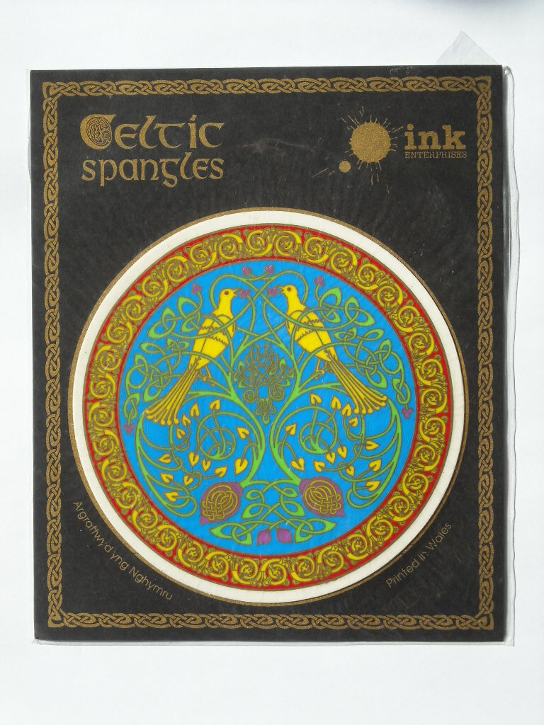 VINTAGE CELTIC SPANGLES WINDOW STICKER INK ENTERPRISES PRINTED IN WALES SEALED