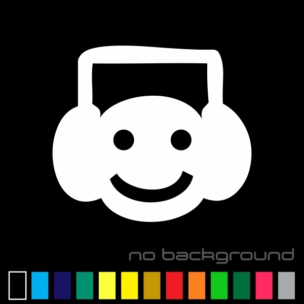 DJ Sticker Vinyl Decal – Music Dance Audio Club Smiley Headphones EDM Car Window