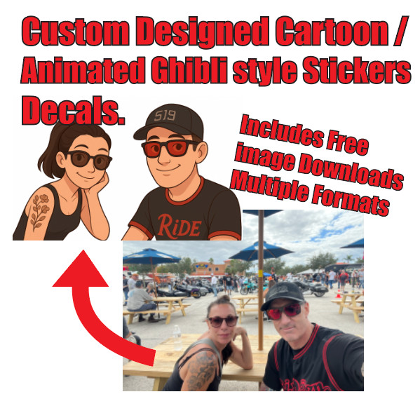 Custom Created Cartoon Animate Ghibli Style Sticker Decal Personal plus download