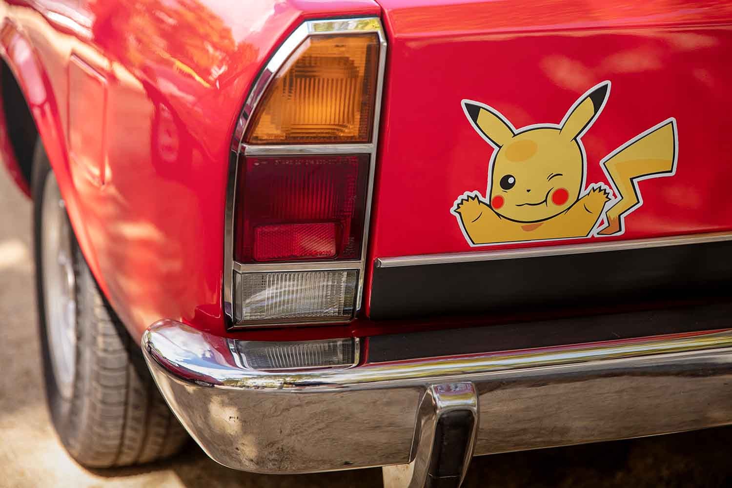 Cute Peeking Pikachu Anime Vinyl Decal – 6" Car Window Peeker Sticker USA Made