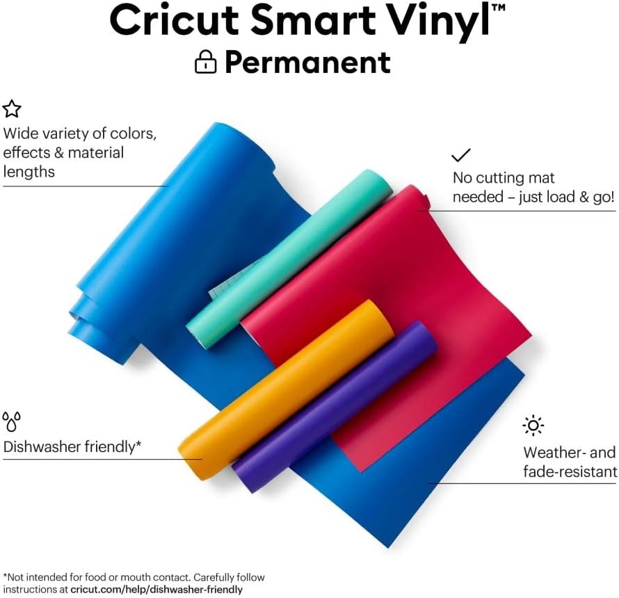 Cricut Smart Vinyl Permanent Ocean & Removable White 13'x36' 12ft Bundle