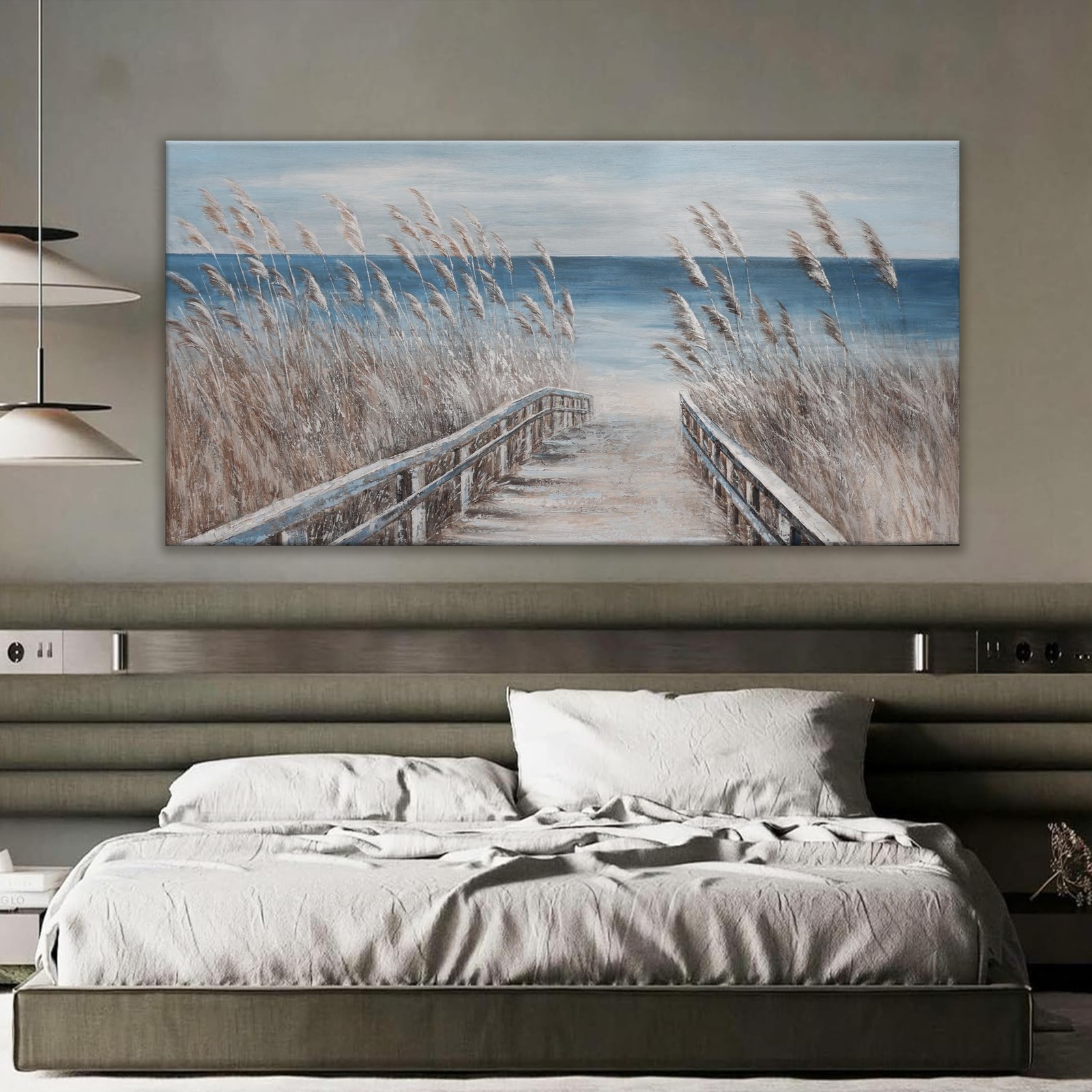 Canvas Wall Art Decor Large Modern Wall Art Decorations Blue Beach Coastal Ar…