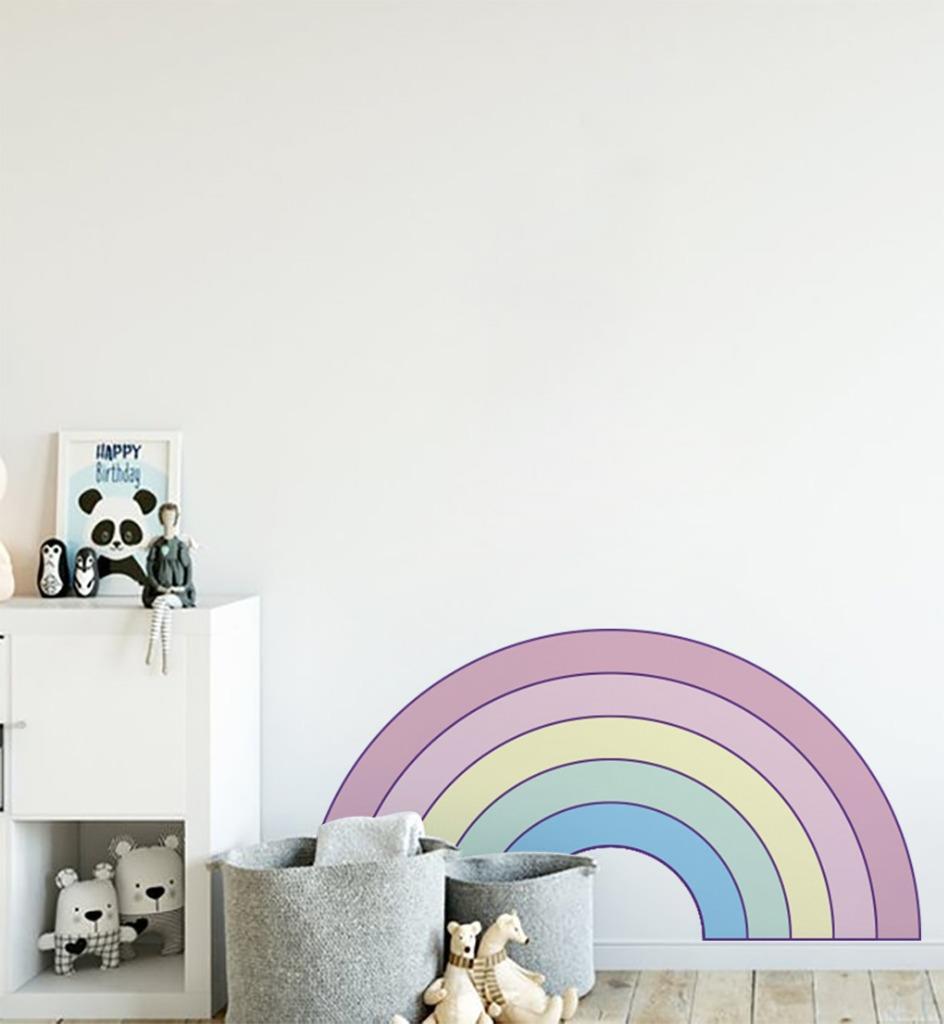 Lilac Rainbow Wall Sticker Decal Bedroom Decor Art Mural Nursery Kids Room WC279