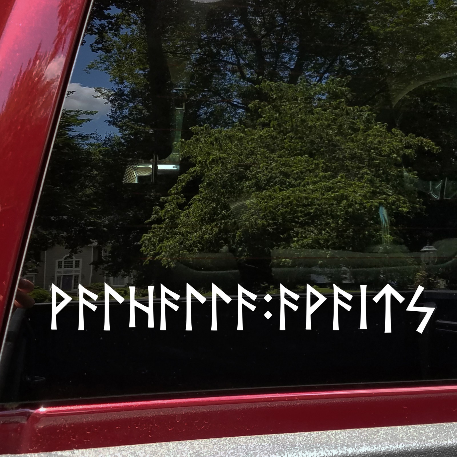 Valhalla Awaits Elder Futhark Celtic Rune Vinyl Decal Norse Viking Sticker