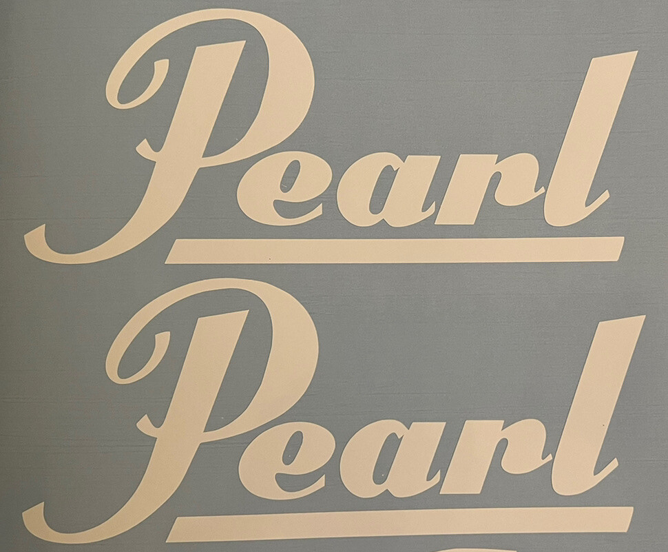 Pearl Drums Logo 8” Wide (set Of 2) White Vinyl Decal Sticker – BOGO Music