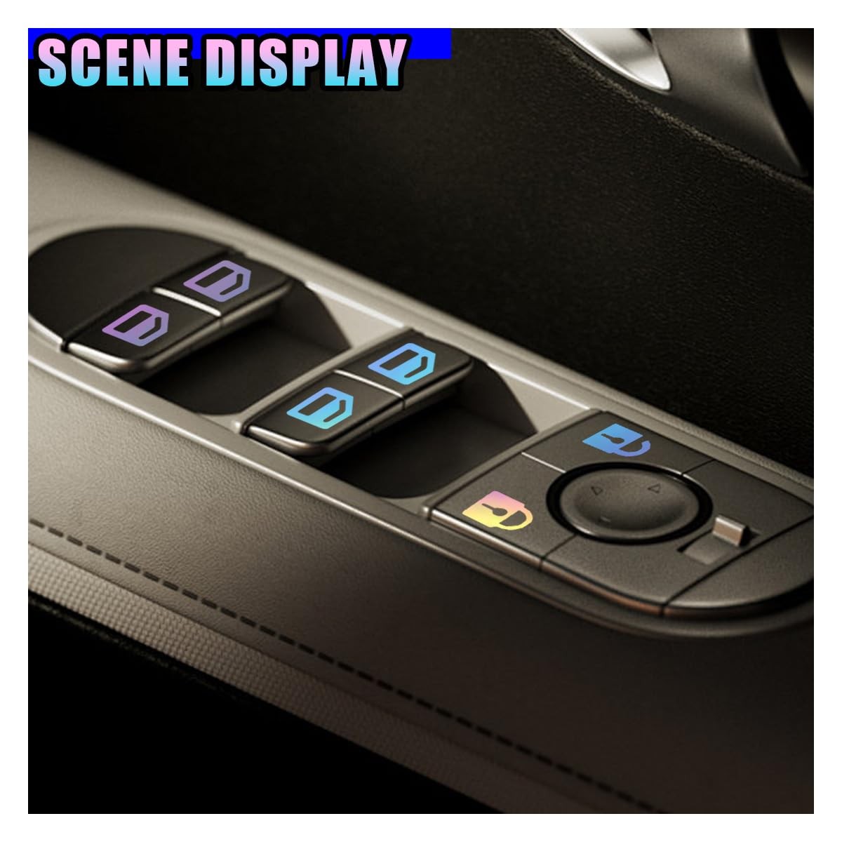 Car Glow Stickers Luminous Button Decals Set