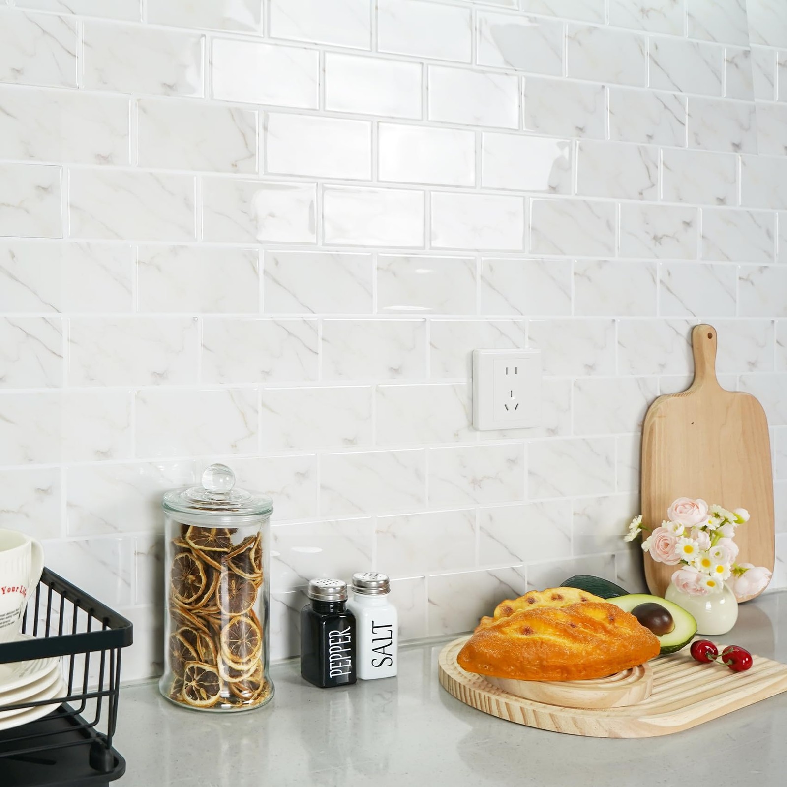 10-Sheet Subway Tile Peel and Stick Backsplash, Self Adhesive Vinyl Wall Tile…