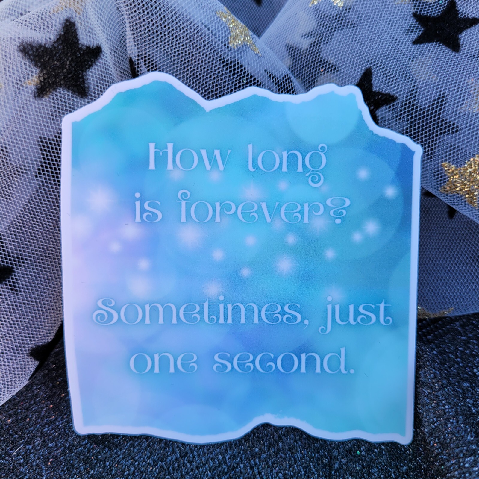 STKR027 Alice in Wonderland Sticker – How Long is Forever – Book Quote Books Tok