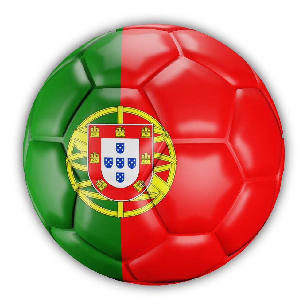 Portugal Soccer Ball Shaped Flag Cut To Shape Vinyl Sticker