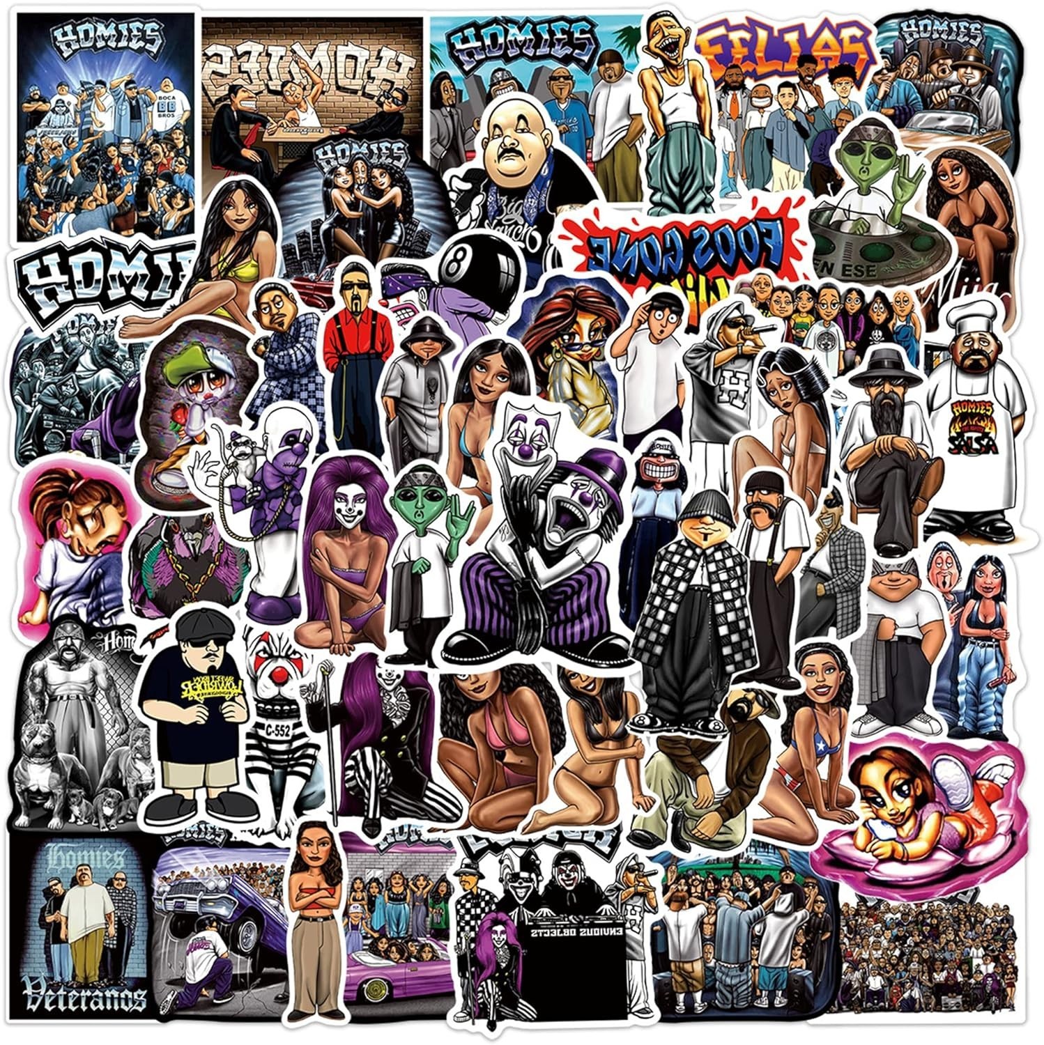 Homies Stickers 100Pcs Cool Aesthetic Vinyl Stickers and Decals Laptop Water