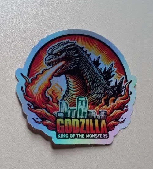Godzilla King Of The Monsters 3 Inch Waterproof Vinyl Holographic Sticker