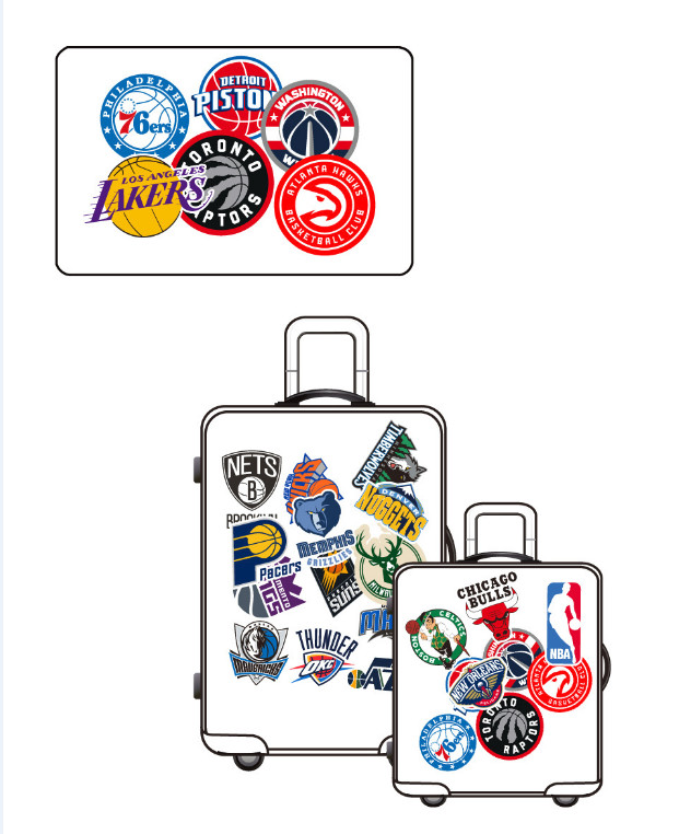 31 Pcs / Set Vinyl Stickers NBA 30 Teams LOGO Basketball Bomb Waterproof Decal