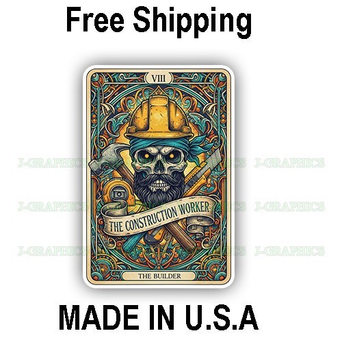 The Construction Worker Skilled Trade Vinyl Decal Sticker Tarot Card Union A