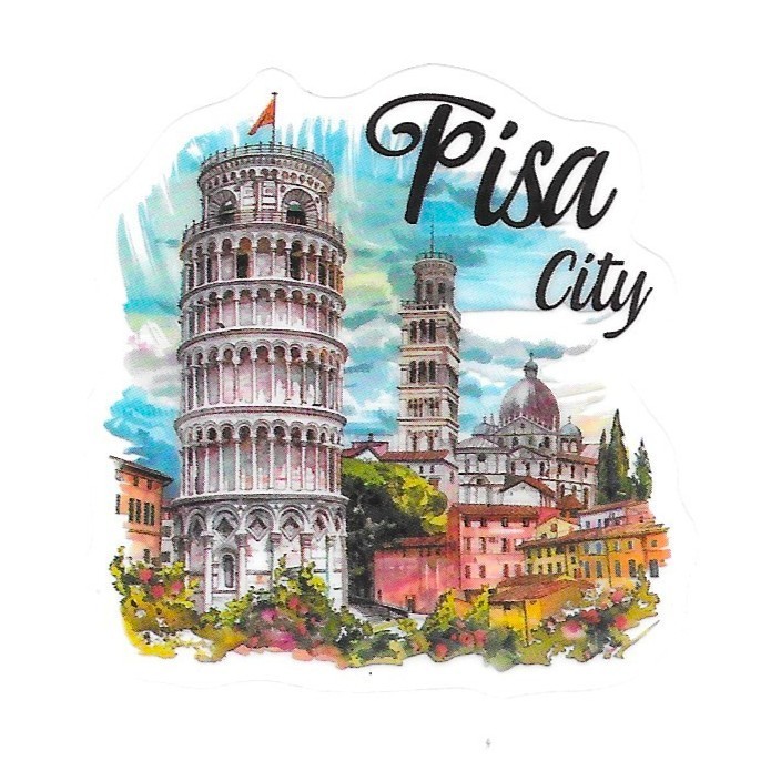 Italy Pisa Leaning Tower Cathedral Die Cut Clear European Vinyl Sticker Decal