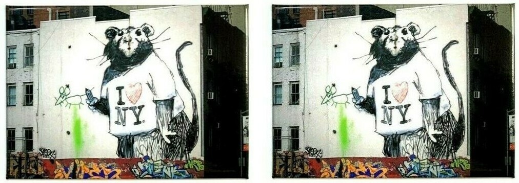 Banksy's Graffiti NYC Rat Logo Magnet Set of 2 Wall Art Magnets New Nork City NY