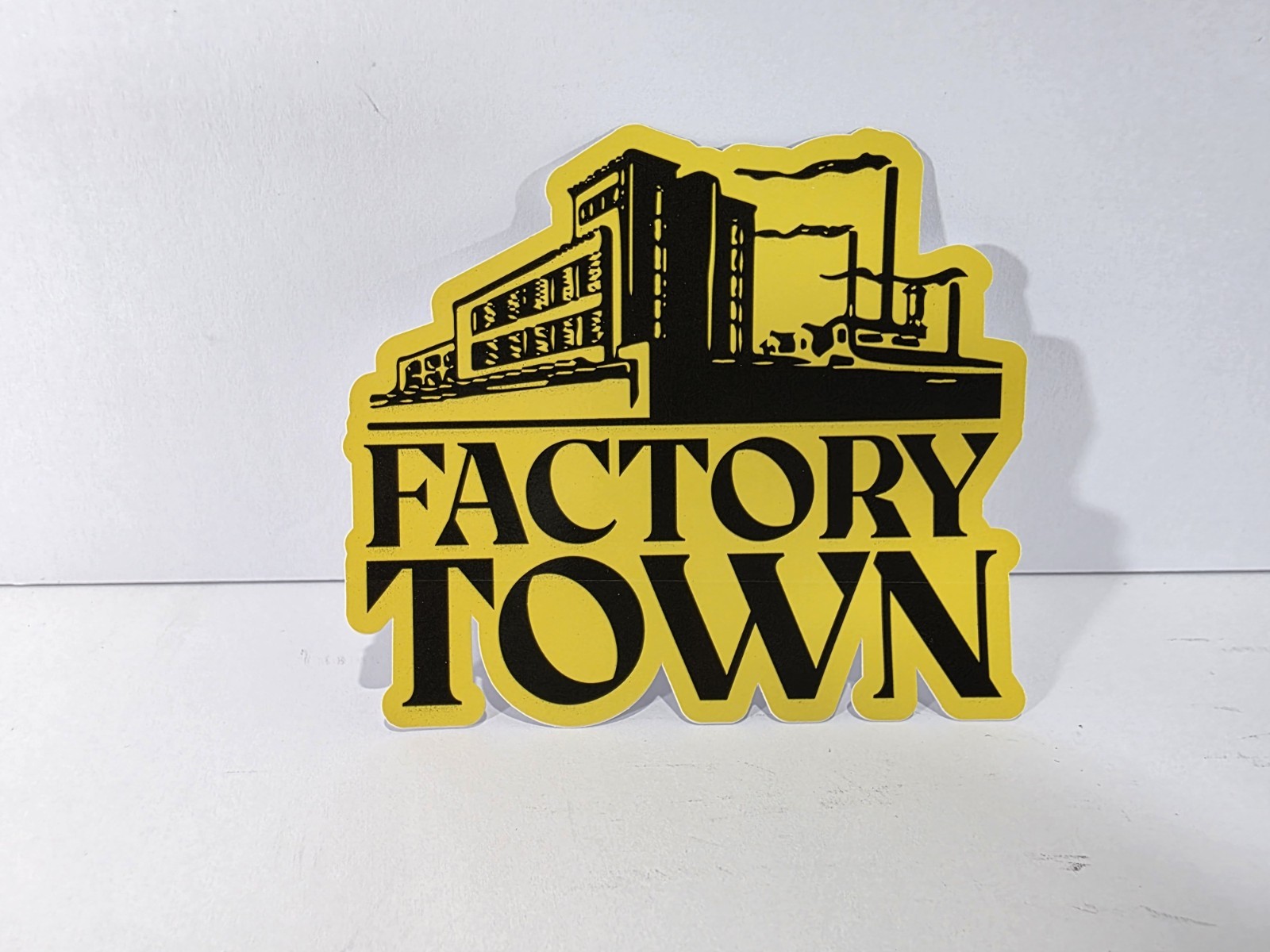 Factory Industrial Yellow Black Vinyl Decal Sticker Small Building