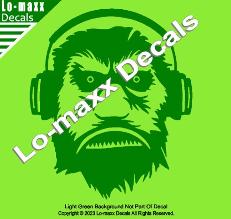 Bigfoot With Headphones Custom Graphic Design Original Die Cut Vinyl Decal