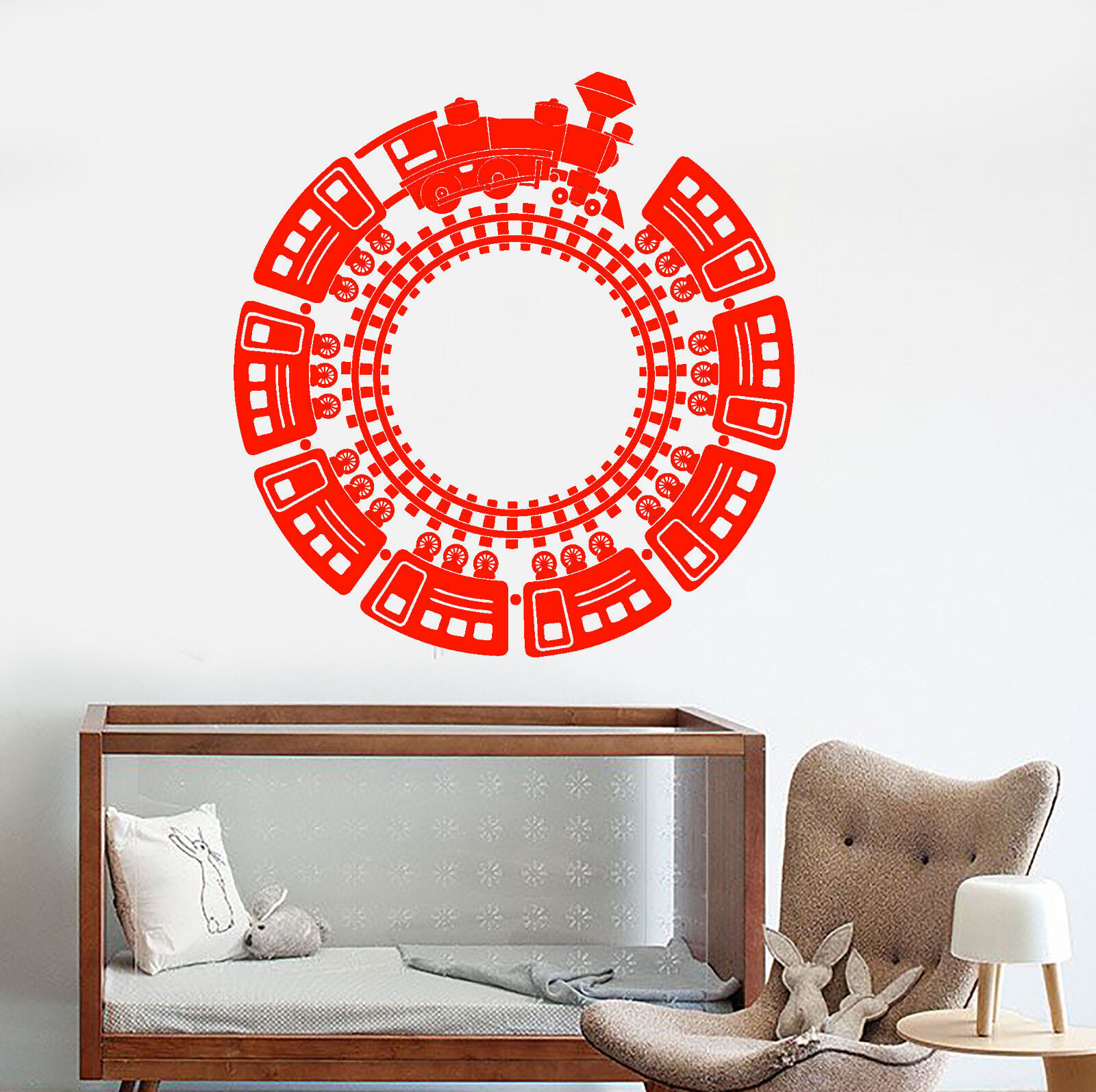 Vinyl Wall Decal Cartoon Train Rails Children's Room Decor Stickers (1361ig)