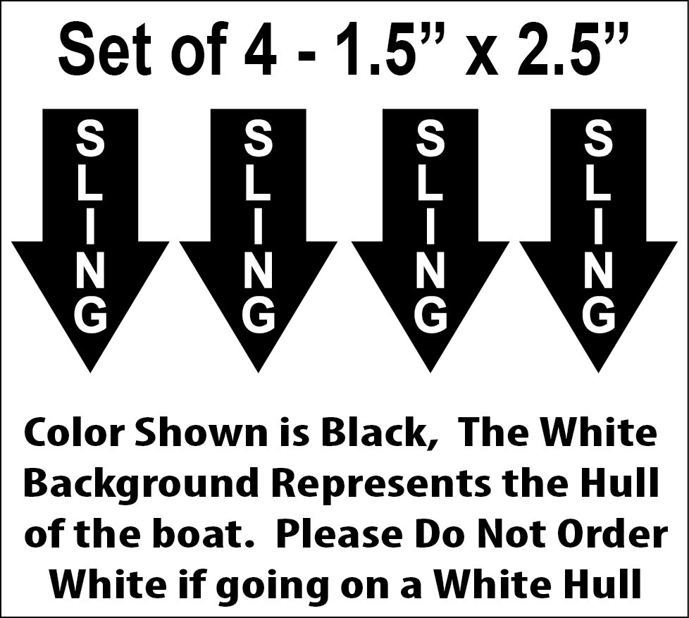 Set of 4 – 1.5" x .2.5" Sling Arrow Boat Decals