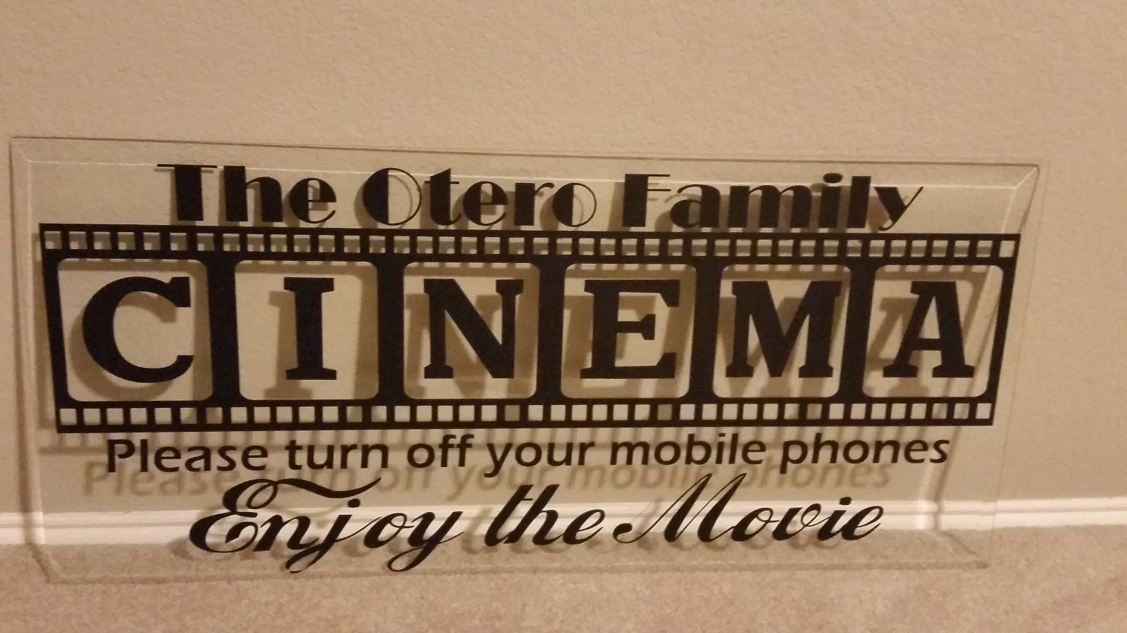 Cinema Theatre customized sign home movie theater vinyl wall decor mural decal