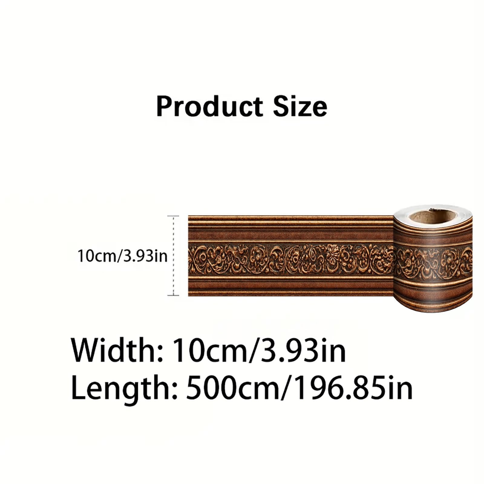 Brown Vintage Wallpaper Border 196×4 Inch Peel and Stick Classic Decorative W…