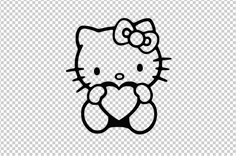 Hello Kitty Heart Vinyl Decal Sticker -Multiple Colors & Sizes- FREE SHIPPING
