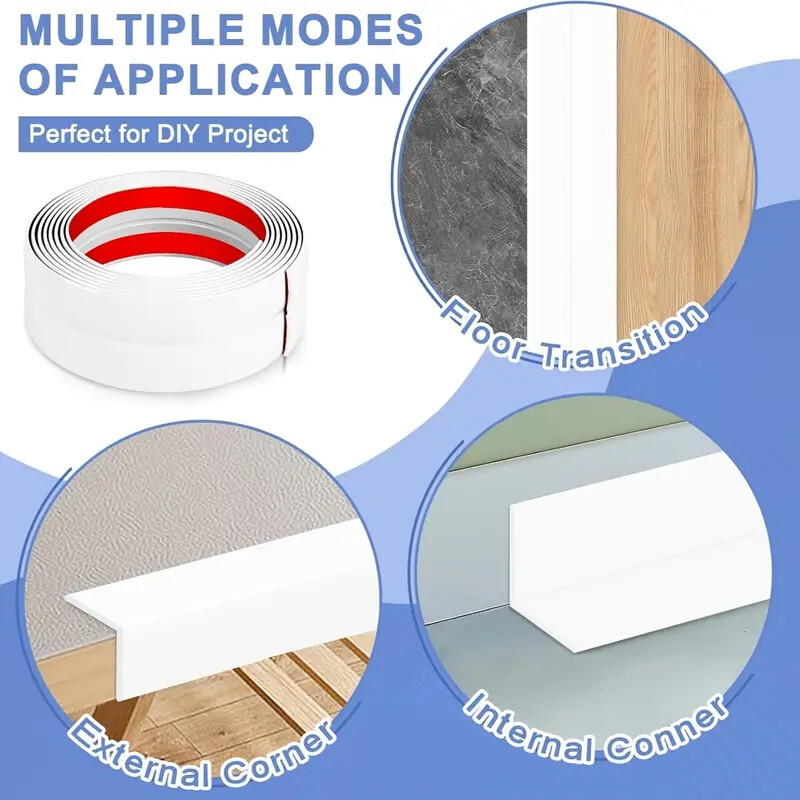 PVC Floor Transition Strip Self-Adhesive Floor Covering Strip Threshold Seam DIY